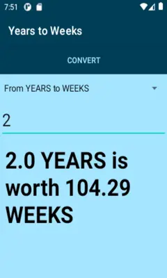 Years to Weeks converter android App screenshot 3